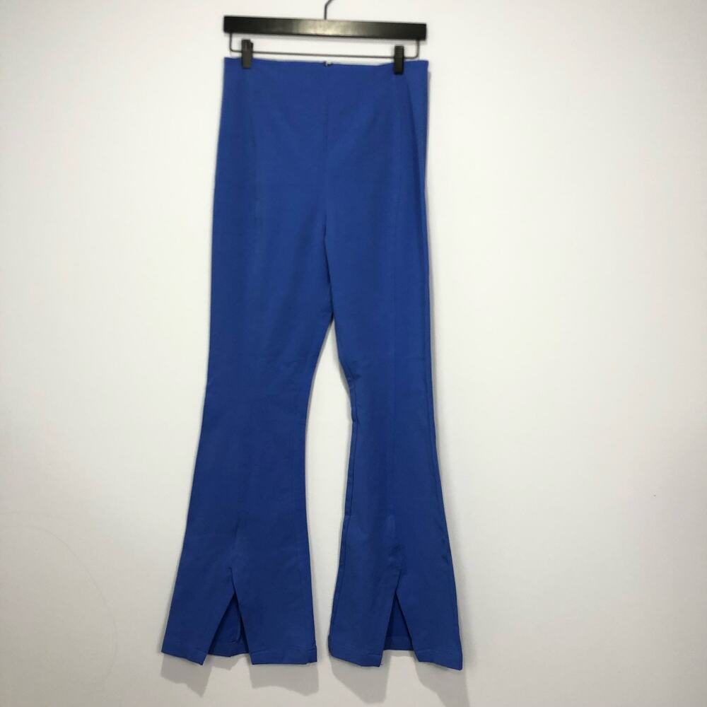 NWT Free People Pull On Flared Ankle Split Pants Blue Size M